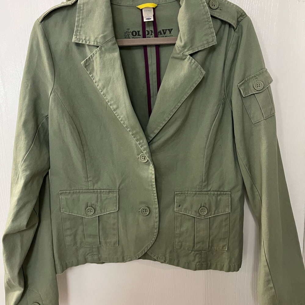 Vintage 2k Old Navy Women's Sage Utility Jacket